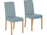4-Fußstuhl HOME AFFAIRE "Bologna", blau (hellblau (fantasy 8214), natur), B:44cm H:91cm T:56cm, Holzwerkstoff, Massivholz, Stühle, Gestell aus Massivholz