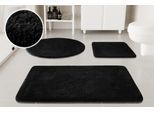 Badematte OTTO HOME "Neele", schwarz, H:20mm, Polyester, Badematten, Badematte, Badteppich, getuftet, modern, Uni, antirutsch, flauschig, Hochflor
