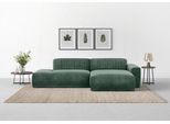 Ecksofa TRENDMANUFAKTUR "Braga, mit hochwertigem Kaltschaum, L-Form, in Cord erhältlich", grün (winter moss), B:275cm H:72cm T:160cm, 88% Polyester, 12% Polyacryl, Sofas, Ecksofa, modernes Sofa, Couch mit hohem Sitzkomfort, 275/72/160 cm (B/H/T)
