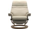 Relaxsessel STRESSLESS "Sunrise", beige (cream batick), B:88cm H:103cm T:78cm, Leder BATICK: BATICK ist ein leicht korrigiertes, durchgefärbtes und genarbtes Möbelleder, bei dem die meisten Unebenheiten und Spuren in der Regel entfernt wurden.;Leder PALOMA: PALOMA ist ein durchgefärbtes Semianilin-Möbelleder mit natürlicher Narbung.;ROHLEDER Stoff Q2 FARON: Ein fester zuverlässiger Bouclé mit eine