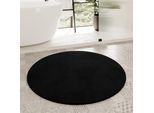 Badematte HOMIE LIVING "Porto Azzurro", schwarz (anthrazit schwarz), H:30mm, Polyester, Badematten, Badematte, Badteppich, uni, rechteckig & rund, waschbar, Badezimmerteppich