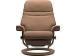 Relaxsessel STRESSLESS "Sunrise", braun (latte batick), B:79cm H:103cm T:78cm, Leder BATICK: BATICK ist ein leicht korrigiertes, durchgefärbtes und genarbtes Möbelleder, bei dem die meisten Unebenheiten und Spuren in der Regel entfernt wurden.;Leder PALOMA: PALOMA ist ein durchgefärbtes Semianilin-Möbelleder mit natürlicher Narbung.;ROHLEDER Stoff Q2 FARON: Ein fester zuverlässiger Bouclé mit eine
