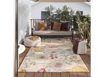 Outdoorteppich WECON HOME "Abloom", bunt (beige,gelb,rot), B:240cm H:5mm L:340cm, Polypropylen, Teppiche, Outdoorteppich, Läufer, für Innen & Außen, pflegeleicht, Hoch-Tief Effekt