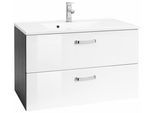 Waschtisch WELLTIME "Ravenna", weiß (weiß, weiß, graphit, graphit), B:80cm H:54cm T:48cm, Waschtische, Waschtisch
