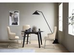Polsterstuhl STRESSLESS "Laurel", beige (cream batick, schwarz matt), B:58cm H:105cm T:60cm, Leder BATICK: BATICK ist ein leicht korrigiertes, durchgefärbtes und genarbtes Möbelleder, bei dem die meisten Unebenheiten und Spuren in der Regel entfernt wurden., Stühle, Polsterstuhl, High Back mit Armlehne, Größe L, mit Beinen aus Stahl in Schwarz matt