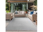Outdoorteppich AYYILDIZ TEPPICHE "NOVA 1202", silber, B:200cm H:5mm L:290cm, Polypropylen, Teppiche, Outdoorteppich, Läufer, In und Outdoor, Hoch Tief Effekt, Wohnzimmer, Aussenbereich