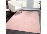 Teppich CARPET CITY "Softshine 2236", pink, B:80cm H:14mm L:150cm, Kunstfaser, Teppiche, Teppich, Läufer, Hochflor, besonders weich, robust, Uni, Wohnzimmer