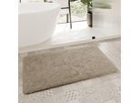 Badematte HOMIE LIVING "Porto Azzurro", beige (hell taupe), H:30mm, Polyester, Badematten, Badematte, Badteppich, uni, rechteckig & rund, waschbar, Badezimmerteppich