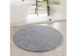 Badematte HOMIE LIVING "Porto Azzurro", grau (mittel grau), H:30mm, Polyester, Badematten, Badematte, Badteppich, uni, rechteckig & rund, waschbar, Badezimmerteppich