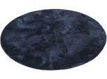 Hochflor-Teppich ESPRIT "Relaxx ESP-4150", blau (dunkelblau), H:25mm Ø:200cm, Kunstfaser, Teppiche, Wohnzimmer, sehr große Farbauswahl, weicher dichter Hochflor