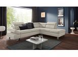 Ecksofa EXXPO - SOFA FASHION "Fiji, L-Form", beige, B:272cm H:98cm T:232cm, Luxus-Kunstleder;Webstoff (100% Polyester);Webvelours (100% Polyester), Sofas, Ecksofa, mit Kopf- bzw. Rückenverstellung, wahlweise mit Bettfunktion