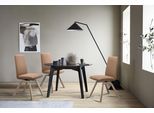 Polsterstuhl STRESSLESS "Laurel", braun (latte batick, eiche natur), B:49cm H:92cm T:59cm, Leder BATICK: BATICK ist ein leicht korrigiertes, durchgefärbtes und genarbtes Möbelleder, bei dem die meisten Unebenheiten und Spuren in der Regel entfernt wurden., Stühle, Polsterstuhl, Low Back, Größe M, mit schräggestellten Beinen in Eiche natur
