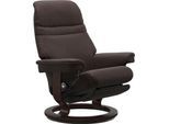 Relaxsessel STRESSLESS "Sunrise", braun (chocolate paloma), B:88cm H:103cm T:78cm, Leder BATICK: BATICK ist ein leicht korrigiertes, durchgefärbtes und genarbtes Möbelleder, bei dem die meisten Unebenheiten und Spuren in der Regel entfernt wurden.;Leder PALOMA: PALOMA ist ein durchgefärbtes Semianilin-Möbelleder mit natürlicher Narbung.;ROHLEDER Stoff Q2 FARON: Ein fester zuverlässiger Bouclé mit