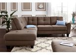 Ecksofa SIT & MORE "Varese L-Form", braun (schoko), B:240cm H:91cm T:214cm, Luxus-Microfaser (100% Polyester)IStruktur fein (100% Polyester)IFlachgewebe (95% Polyester, 5% Polyamid), Sofas, Ecksofa, mit Federkern, wahlweise mit Bettfunktion und Stauraum
