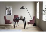 Polsterstuhl STRESSLESS "Laurel", rot (bordeaux batick, schwarz matt), B:58cm H:105cm T:60cm, Leder BATICK: BATICK ist ein leicht korrigiertes, durchgefärbtes und genarbtes Möbelleder, bei dem die meisten Unebenheiten und Spuren in der Regel entfernt wurden., Stühle, Polsterstuhl, High Back mit Armlehne, Größe L, mit Beinen aus Stahl in Schwarz matt