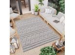 Teppich CARPET CITY "In-& Outdoorteppich Santorini 58538, 3D-Effekt, Raute-Optik", grau, B:80cm H:5mm L:150cm, Polypropylen (PP), Teppiche, Teppich, Wetterfest & UV-beständig für Terrasse, Balkon, Küche, Flur