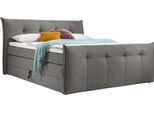 Boxspringbett "Florida", grau, B:225cm L:228cm, Feingewebe (100% Polyester), SET ONE BY MUSTERRING, Komplettbetten, Boxspringbett, mit Bettkasten, in 5 Liegekomfortvarianten
