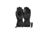 Skihandschuhe REUSCH "Down Spirit GORE-TEX", Damen, Gr. 8,5, silber (silberfarben, schwarz), 50% Polyester, 45% Ziegenleder, mehrfarbig, Handschuhe, mit höchster Wärmestufe