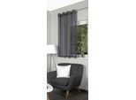 Vorhang HOME BASICS "DOLLY" Gr. 1, grau, B:140cm H:145cm, Voile, Polyester, Gardinen, Ösenschal DOLLY