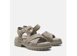 Sandale TIMBERLAND "London Vibe CROSS STRAP SANDAL", Damen, Gr. 40 (9), grau (lt tpe f gra), Leder, Schuhe Sandale