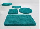 Badematte GRUND "Melos, Badvorleger, Badezimmer Teppich, sehr weich" Gr. 1, blau (petrol), H:27mm, Kunstfaser, Badematten, Badematte, melierte Optik, sehr weicher Flor, Melange-Effekt, Made in Europe