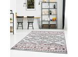 Teppich CARPET CITY "Moda 1129" Gr. 31, rot, B:140cm H:11mm L:200cm, Kunstfaser, Teppiche, Teppich, Kurzflor, Wohnzimmer