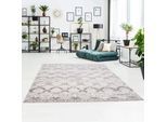 Teppich CARPET CITY "Platin 7885" Gr. 3, grau, B:120cm H:11mm L:170cm, Kunstfaser, Teppiche, Teppich, Kurzflor, Marokkanisch, Glänzend durch Polyester