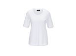 Langarm-Poloshirt GOLDNER "Kurzgröße Basic Baumwollshirt mit kurzem Arm", Damen, Gr. 24, weiß, Obermaterial: 100% Baumwolle CO., normal, Sonstiges, Shirts, Ohne