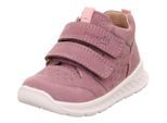 Klettschuh SUPERFIT "BREEZE, WMS: mittel", Kinder, Gr. 24, lila (flieder), Nubukleder, Schuhe Klettschuh, Sneaker mit halbhohem Schaft, Größenschablone zum Download