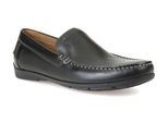 Mokassin GEOX "U SIRON A", Herren, Gr. 41, schwarz, Leder, Schuhe Mokassin, Loafer, Business Schuh, Autofahrer Schuhe mit Ziernaht