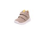 Klettschuh SUPERFIT "BREEZE, WMS: mittel", Kinder, Gr. 24, beige, gelb, Nubukleder, Schuhe Klettschuh, Sneaker mit halbhohem Schaft, Größenschablone zum Download