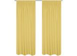 Vorhang HOME BASICS "MAITE" Gr. 3, gelb, B:135cm H:225cm, Polyester, Gardinen