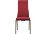 Polsterstuhl STRESSLESS "Laurel", rot (berry rot dinamica, eiche gekalkt), B:57cm H:105cm T:60cm, Microfaser DINAMICA (88% Polyester, 12% Polyurethan), Stühle, Polsterstuhl, High Back, Größe M, mit abgerundeten Beinen in Eiche gekalkt