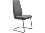 Polsterstuhl STRESSLESS "Laurel", grau (dunkelgrau dinamica, chrom glänzend), B:53cm H:105cm T:60cm, Microfaser DINAMICA (88% Polyester, 12% Polyurethan), Stühle, Polsterstuhl, High Back, Größe L, mit Beinen aus Stahl in Chrom glänzend