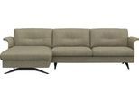 Ecksofa FLEXLUX "Glow, super bequem durch hochwertigem Sitzaufbau mit Federkern, L-Form", grün (fall grün), B:273cm H:81cm T:158cm, 62% Polyester/17%Baumwolle/14%Viscose/7%Leinen, Sofas, Ecksofa, Modernes skandinavisches Design