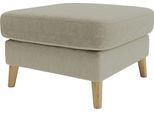 Polsterhocker HOME AFFAIRE "MARSEILLE", beige, B:70cm H:47cm T:70cm, 85% Polypropylene, 15% Polyester, Hocker, Polsterhocker, Massivholzbeine Eiche, Landhausstil, Wellenunterfederung