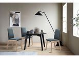 Polsterstuhl STRESSLESS "Laurel", blau (atlantic blau batick, walnuss), B:57cm H:92cm T:59cm, Leder BATICK: BATICK ist ein leicht korrigiertes, durchgefärbtes und genarbtes Möbelleder, bei dem die meisten Unebenheiten und Spuren in der Regel entfernt wurden., Stühle, Polsterstuhl, Low Back, Größe M, mit abgerundeten Beinen in Walnuss