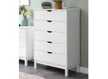 Kommode OTTO HOME "Post", weiß, B:76cm H:113cm T:39cm, Massivholz, Sideboards, Kommode, massives Kiefernholz, mit vielen Stauraummöglichkeiten, Breite 76 cm