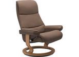 Relaxsessel STRESSLESS "View", braun (mole batick), B:91cm H:109cm T:83cm, Leder BATICK: BATICK ist ein leicht korrigiertes, durchgefärbtes und genarbtes Möbelleder, bei dem die meisten Unebenheiten und Spuren in der Regel entfernt wurden.;Leder PALOMA: PALOMA ist ein durchgefärbtes Semianilin-Möbelleder mit natürlicher Narbung.;ROHLEDER Stoff Q2 FARON: Ein fester zuverlässiger Bouclé mit einem st
