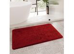 Badematte HOMIE LIVING "Porto Azzurro", rot (kamin rot), H:30mm, Polyester, Badematten, Badematte, Badteppich, uni, rechteckig & rund, waschbar, Badezimmerteppich