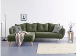 Ecksofa HOME AFFAIRE "Baggio formschöne Polsterecke, bequem, Breite 277cm, L-Form", grün, B:277cm H:80cm T:162cm, Sofas, Ecksofa, Zierkissen inklusive