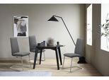 Polsterstuhl STRESSLESS "Laurel", grau (grau batick, schwarz matt), B:53cm H:105cm T:60cm, Leder BATICK: BATICK ist ein leicht korrigiertes, durchgefärbtes und genarbtes Möbelleder, bei dem die meisten Unebenheiten und Spuren in der Regel entfernt wurden., Stühle, Polsterstuhl, High Back, Größe M, mit Beinen aus Stahl in Schwarz matt