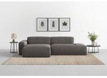 Ecksofa TRENDMANUFAKTUR "Braga, mit hochwertigem Kaltschaum, L-Form, in Cord erhältlich", grau (beluga), B:275cm H:72cm T:160cm, 100% Polyester, Sofas, Ecksofa, modernes Sofa, Couch mit hohem Sitzkomfort, 275/72/160 cm (B/H/T)