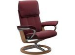 Relaxsessel STRESSLESS "Admiral", rot (bordeaux batick), B:93cm H:103cm T:79cm, Leder BATICK: BATICK ist ein leicht korrigiertes, durchgefärbtes und genarbtes Möbelleder, bei dem die meisten Unebenheiten und Spuren in der Regel entfernt wurden., Sessel, Relaxsessel, mit Signature Base, Größe M & L, Gestell Eiche
