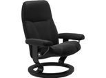 Relaxsessel STRESSLESS "Consul", schwarz (schwarz paloma), B:76cm H:100cm T:71cm, Leder BATICK: BATICK ist ein leicht korrigiertes, durchgefärbtes und genarbtes Möbelleder, bei dem die meisten Unebenheiten und Spuren in der Regel entfernt wurden.;Leder PALOMA: PALOMA ist ein durchgefärbtes Semianilin-Möbelleder mit natürlicher Narbung.;ROHLEDER Stoff Q2 FARON: Ein fester zuverlässiger Bouclé mit e