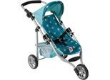 Puppenbuggy CHIC2000 "Jogging-Buggy Lola", sternchen türkis, Puppenwagen, KinderB:33cm H:57cm T:70cm, Kunststoff, Metall, Stoff, Puppenbuggy, mit klappbarem Verdeck, B:33cm H:57cm T:70cm