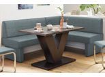 Eckbank HOME AFFAIRE "Nils", blau (hellblau (fantasy 8214)), B:202cm H:89cm T:152cm, Holzwerkstoff, Massivholz, Polyester, Sitzbänke, Eckbank, Sitz und Rücken gepolstert, verschiedene Qualitäten