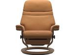 Relaxsessel STRESSLESS "Sunrise", braun (new caramel batick), B:88cm H:103cm T:78cm, Leder BATICK: BATICK ist ein leicht korrigiertes, durchgefärbtes und genarbtes Möbelleder, bei dem die meisten Unebenheiten und Spuren in der Regel entfernt wurden.;Leder PALOMA: PALOMA ist ein durchgefärbtes Semianilin-Möbelleder mit natürlicher Narbung.;ROHLEDER Stoff Q2 FARON: Ein fester zuverlässiger Bouclé mi
