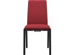 Polsterstuhl STRESSLESS "Laurel", rot (berry rot dinamica, schwarz), B:57cm H:92cm T:59cm, Microfaser DINAMICA (88% Polyester, 12% Polyurethan), Stühle, Polsterstuhl, Low Back, Größe M, mit abgerundeten Beinen in Schwarz