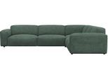Ecksofa FLEXLUX "Lucera, super bequem durch hochwertigen Sitzaufbau mit Kaltschaum", grün (dusty grün), B:319cm H:73cm T:285cm, 85% Polyester/15%Polyamide, Sofas, Ecksofa, modern & anschmiegsam, L-Form, Designsofa